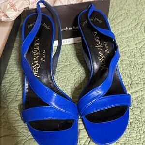 Yves Saint Laurent Blue Heeled Elegance